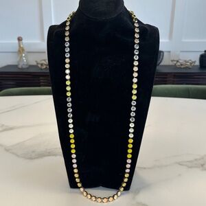 TOVA - Vibrant Yellow, Orange, Peach, Black Diamond Crystal Opera Long Necklace